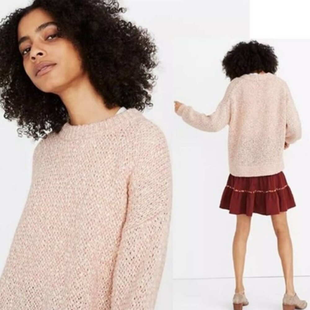 EUC Madewell Baez Wool/Alpaca Crewneck Pullover Sweater, Light Pink, Large